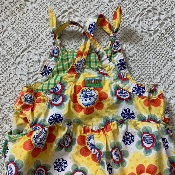Oilily Overalls Girls sz 4T balloon style cotton - Picture 5 of 8